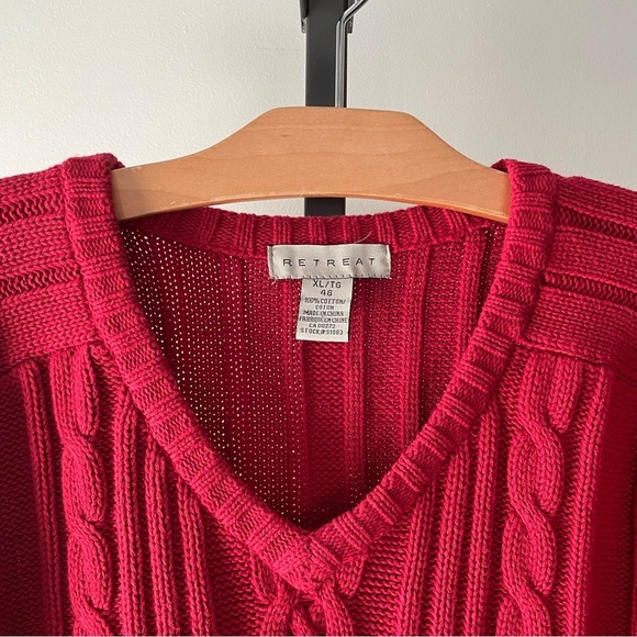 Retreat 100% Cotton Heavy Thick Cable Knit Chunky Sweater Mens XL - Picture 6 of 7